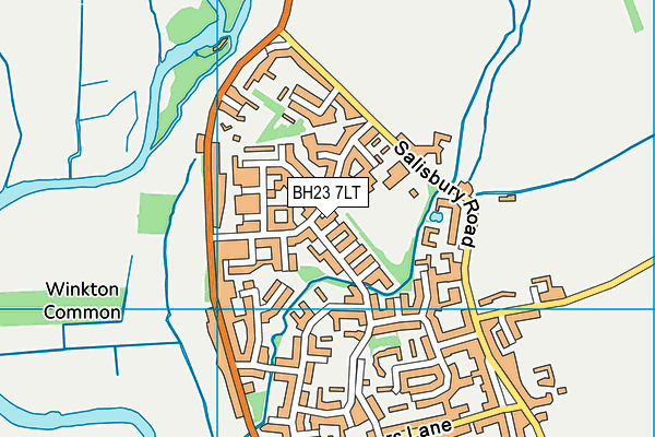 BH23 7LT map - OS VectorMap District (Ordnance Survey)