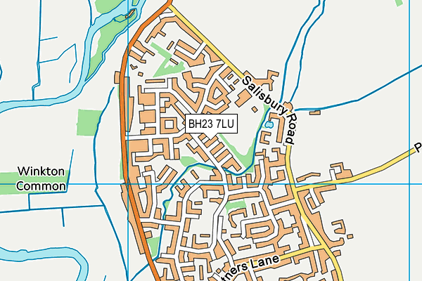 BH23 7LU map - OS VectorMap District (Ordnance Survey)