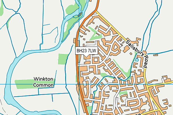 BH23 7LW map - OS VectorMap District (Ordnance Survey)