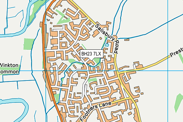BH23 7LX map - OS VectorMap District (Ordnance Survey)