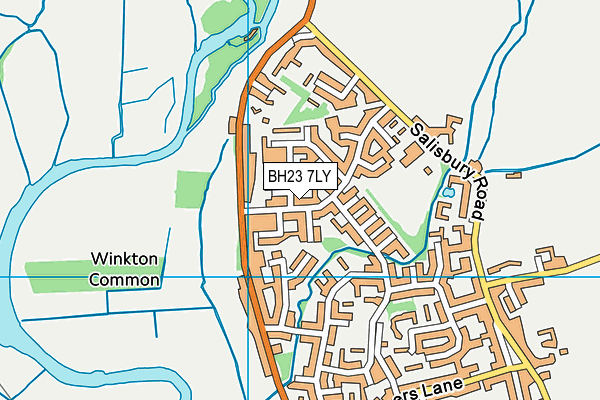BH23 7LY map - OS VectorMap District (Ordnance Survey)