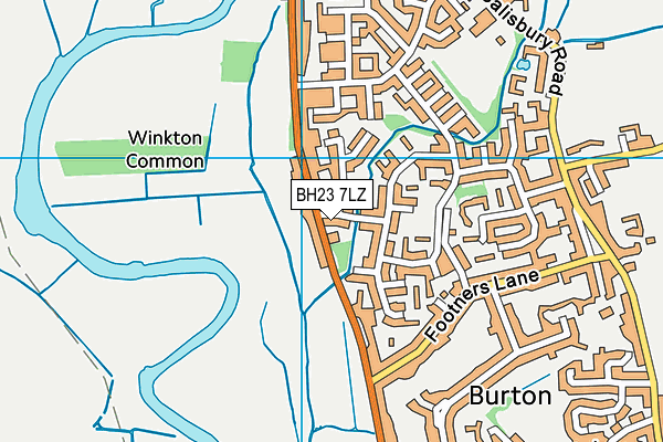 BH23 7LZ map - OS VectorMap District (Ordnance Survey)