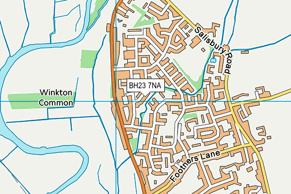 BH23 7NA map - OS VectorMap District (Ordnance Survey)