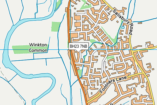 BH23 7NB map - OS VectorMap District (Ordnance Survey)