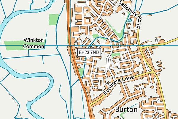 BH23 7ND map - OS VectorMap District (Ordnance Survey)