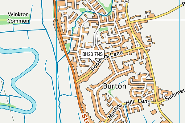 BH23 7NS map - OS VectorMap District (Ordnance Survey)