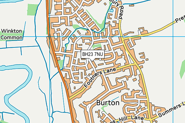 BH23 7NU map - OS VectorMap District (Ordnance Survey)