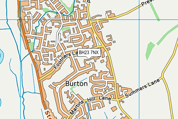 BH23 7NX map - OS VectorMap District (Ordnance Survey)
