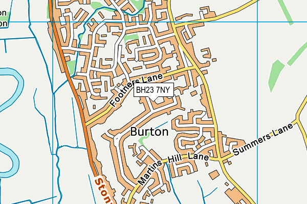 BH23 7NY map - OS VectorMap District (Ordnance Survey)