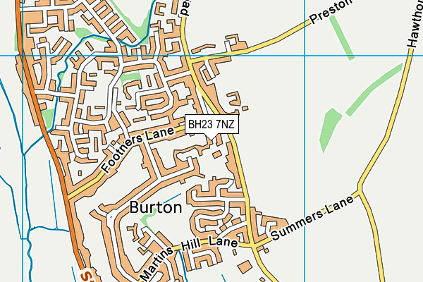 BH23 7NZ map - OS VectorMap District (Ordnance Survey)