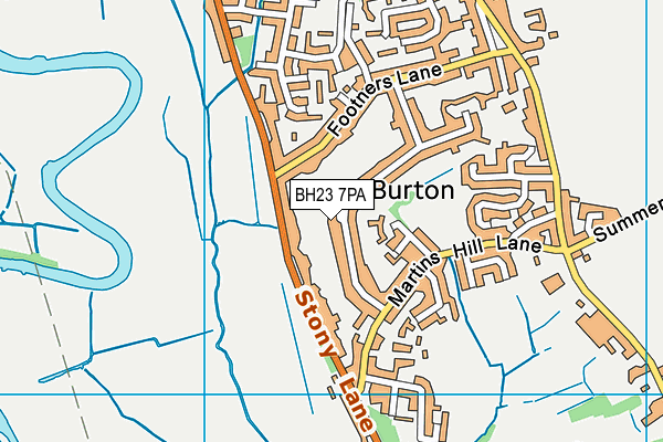 BH23 7PA map - OS VectorMap District (Ordnance Survey)