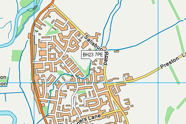 BH23 7PE map - OS VectorMap District (Ordnance Survey)