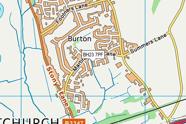 BH23 7PF map - OS VectorMap District (Ordnance Survey)
