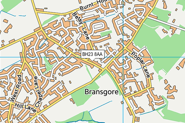 BH23 8AA map - OS VectorMap District (Ordnance Survey)