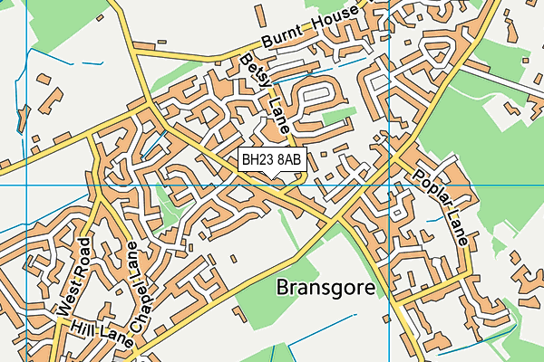 BH23 8AB map - OS VectorMap District (Ordnance Survey)