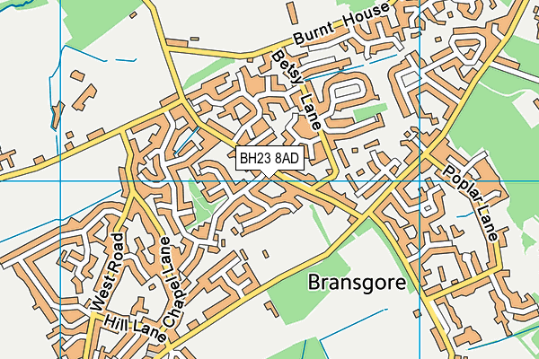 BH23 8AD map - OS VectorMap District (Ordnance Survey)