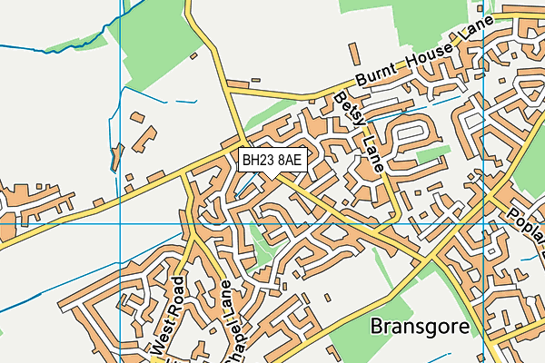 BH23 8AE map - OS VectorMap District (Ordnance Survey)