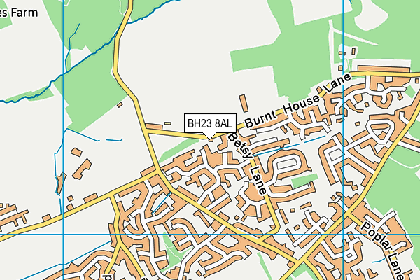 BH23 8AL map - OS VectorMap District (Ordnance Survey)