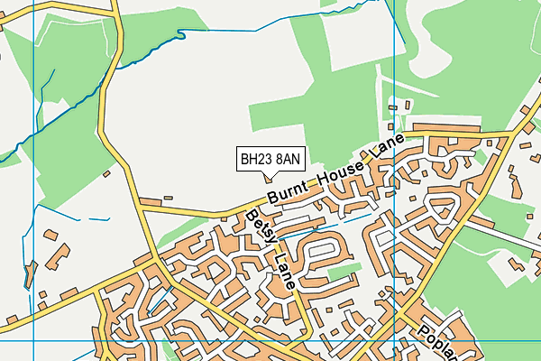 BH23 8AN map - OS VectorMap District (Ordnance Survey)