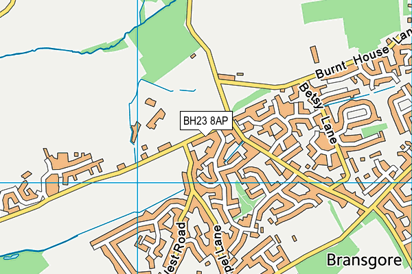 BH23 8AP map - OS VectorMap District (Ordnance Survey)