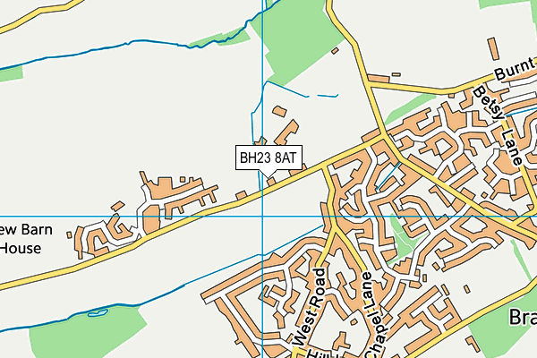 BH23 8AT map - OS VectorMap District (Ordnance Survey)
