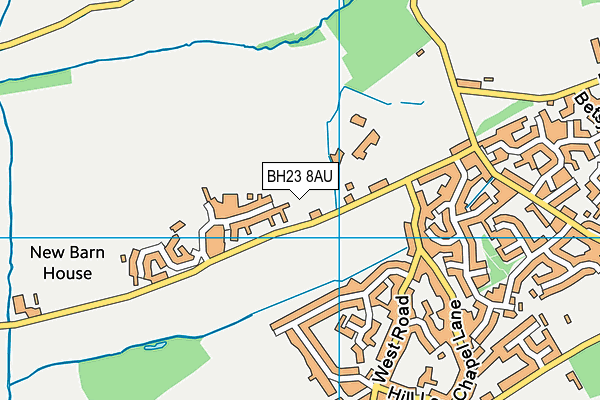 BH23 8AU map - OS VectorMap District (Ordnance Survey)