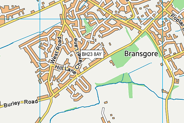 BH23 8AY map - OS VectorMap District (Ordnance Survey)