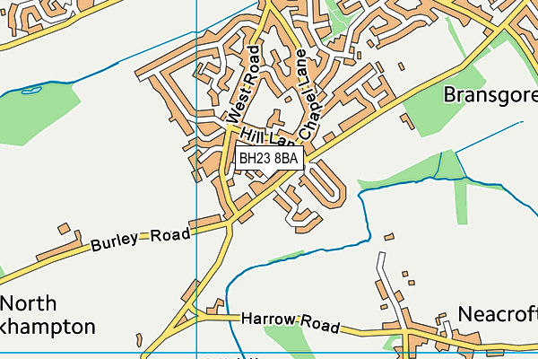 BH23 8BA map - OS VectorMap District (Ordnance Survey)