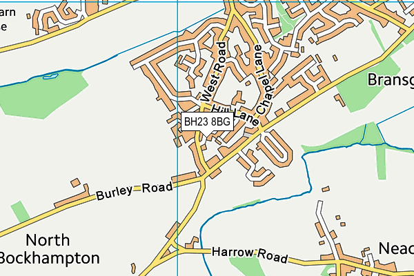 BH23 8BG map - OS VectorMap District (Ordnance Survey)