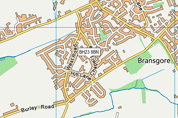 BH23 8BN map - OS VectorMap District (Ordnance Survey)