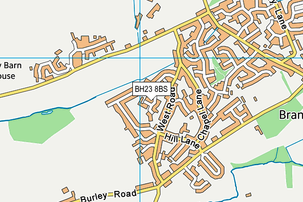 BH23 8BS map - OS VectorMap District (Ordnance Survey)