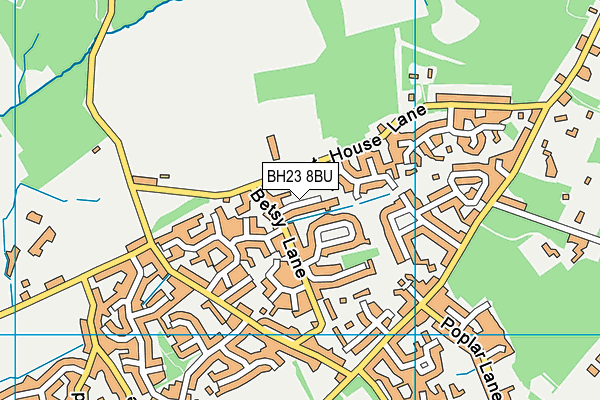 BH23 8BU map - OS VectorMap District (Ordnance Survey)
