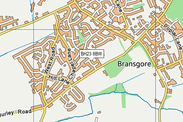 BH23 8BW map - OS VectorMap District (Ordnance Survey)