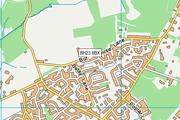 BH23 8BX map - OS VectorMap District (Ordnance Survey)