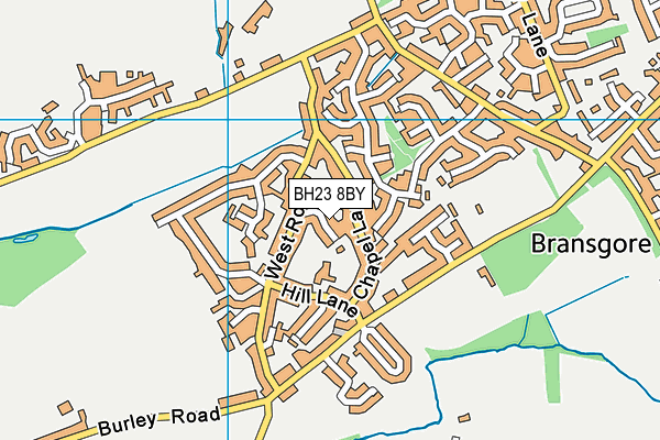 BH23 8BY map - OS VectorMap District (Ordnance Survey)