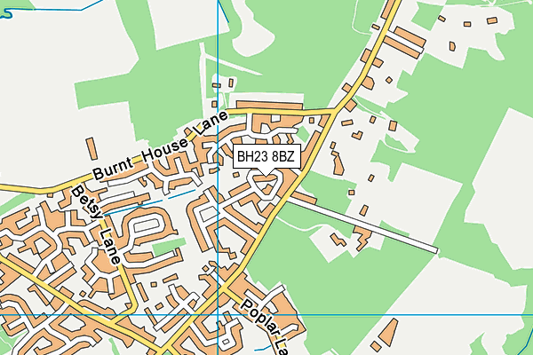 BH23 8BZ map - OS VectorMap District (Ordnance Survey)