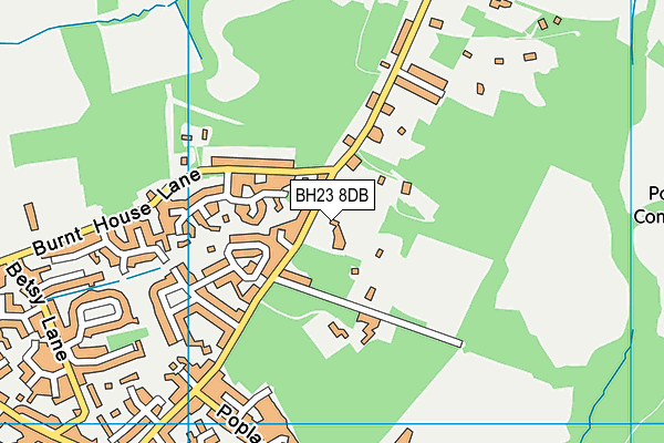 BH23 8DB map - OS VectorMap District (Ordnance Survey)
