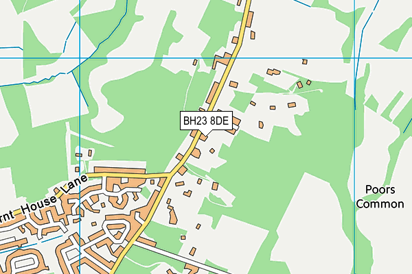 BH23 8DE map - OS VectorMap District (Ordnance Survey)