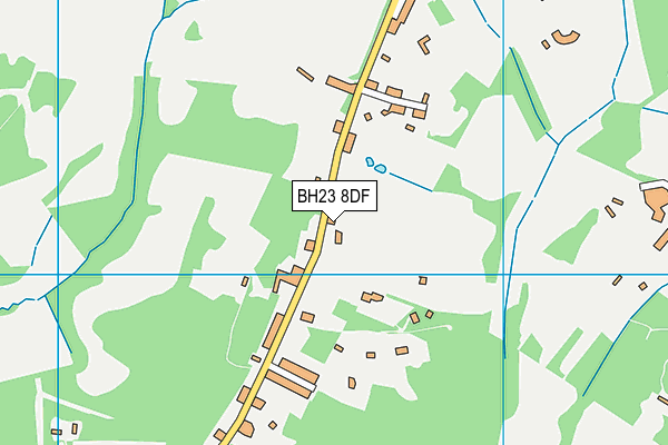 BH23 8DF map - OS VectorMap District (Ordnance Survey)