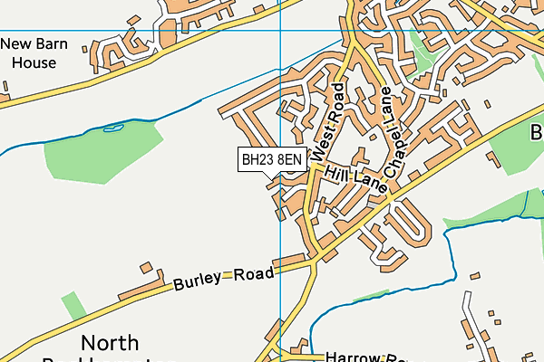 BH23 8EN map - OS VectorMap District (Ordnance Survey)