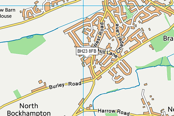 BH23 8FB map - OS VectorMap District (Ordnance Survey)