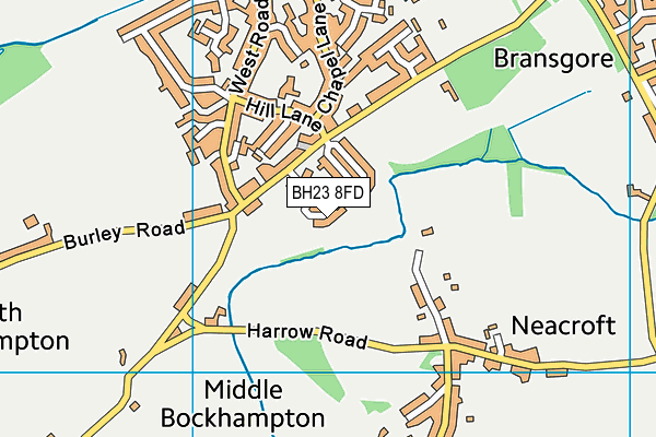 BH23 8FD map - OS VectorMap District (Ordnance Survey)