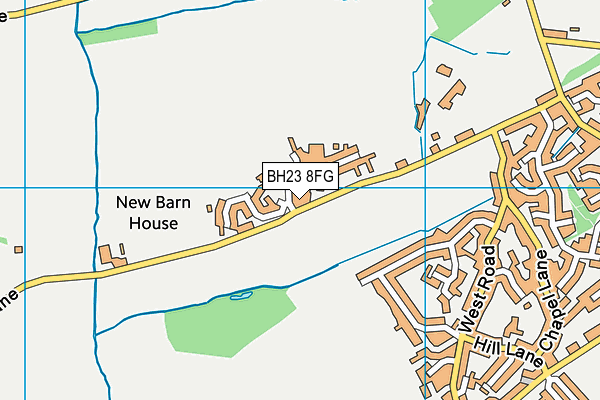 BH23 8FG map - OS VectorMap District (Ordnance Survey)