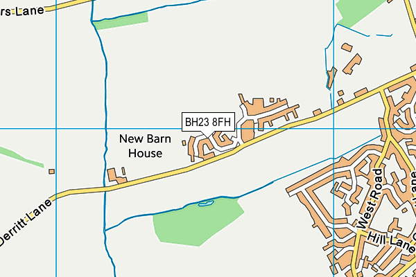 BH23 8FH map - OS VectorMap District (Ordnance Survey)
