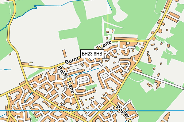 BH23 8HB map - OS VectorMap District (Ordnance Survey)