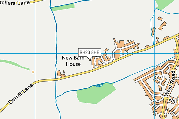 BH23 8HE map - OS VectorMap District (Ordnance Survey)