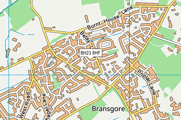 BH23 8HF map - OS VectorMap District (Ordnance Survey)