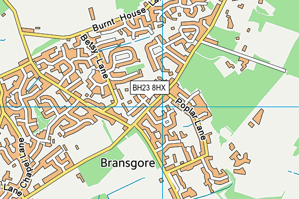 BH23 8HX map - OS VectorMap District (Ordnance Survey)