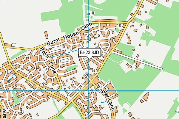 BH23 8JD map - OS VectorMap District (Ordnance Survey)