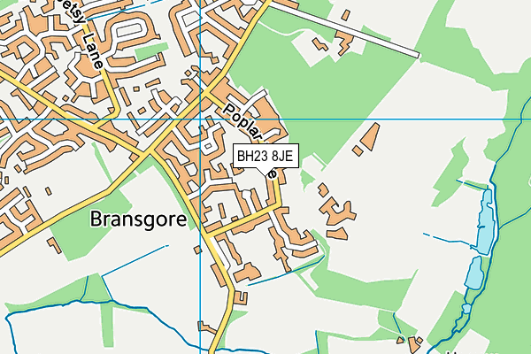 BH23 8JE map - OS VectorMap District (Ordnance Survey)